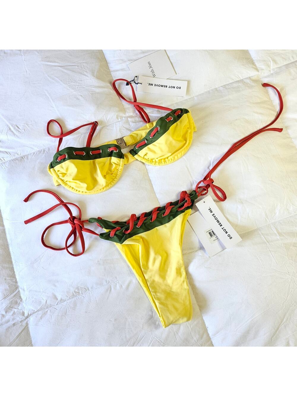 With Jean NWT Bikini Set ☀️🍋